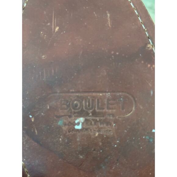 Boulet Men’s Brown Leather Round Toe Side Zip Western Boots Size 9.5 wide - Picture 4 of 8